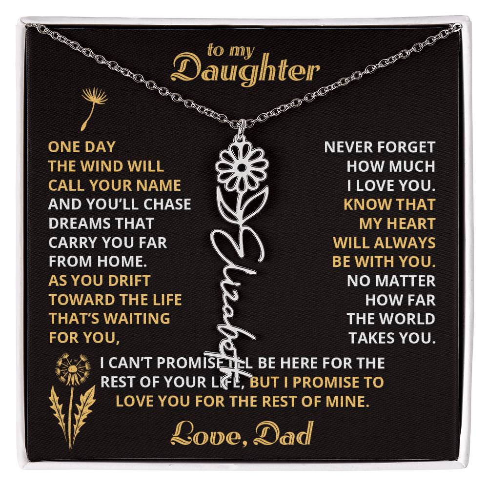 Carry My Love III - To My Daughter - Flower Name Necklace