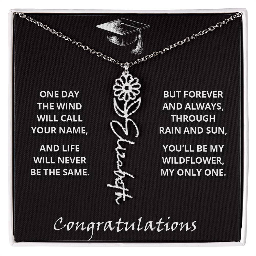My Wildflower - Flower Name Necklace - Congratulations