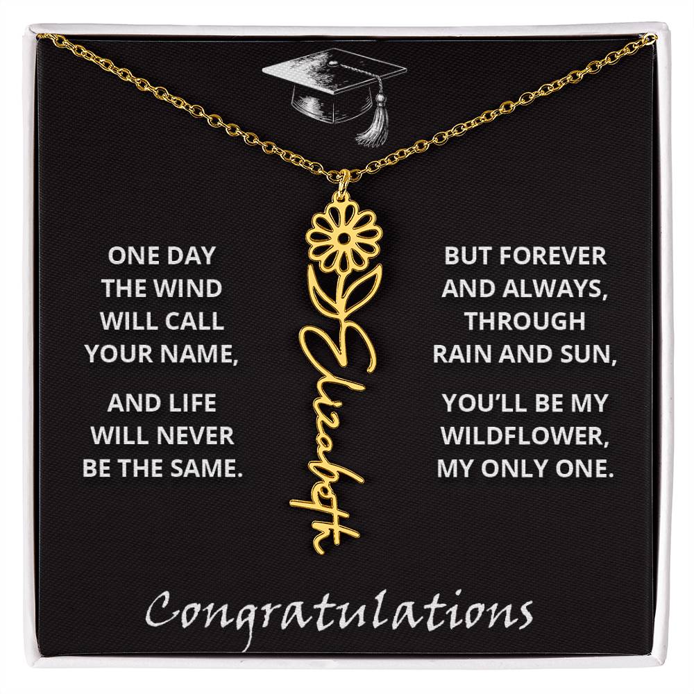 My Wildflower - Flower Name Necklace - Congratulations