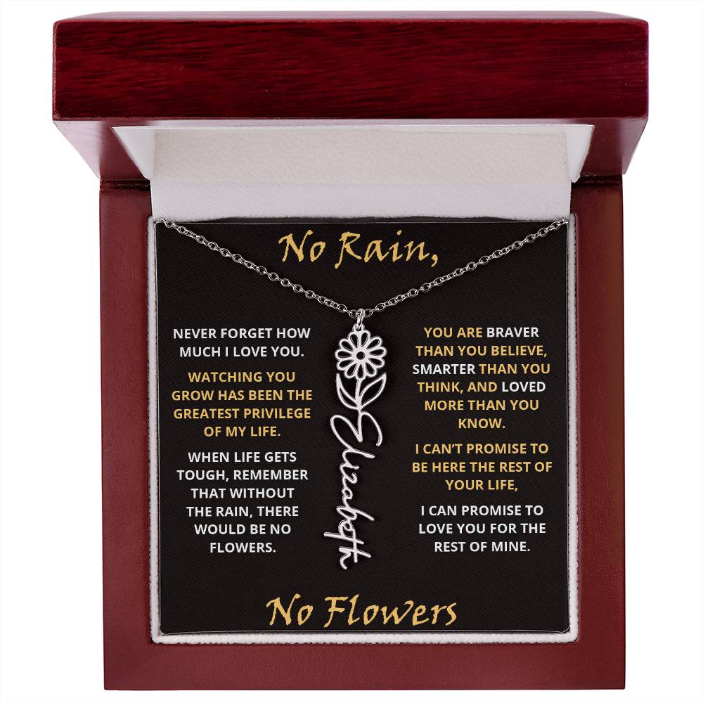 No Rain - Flower Name Necklace