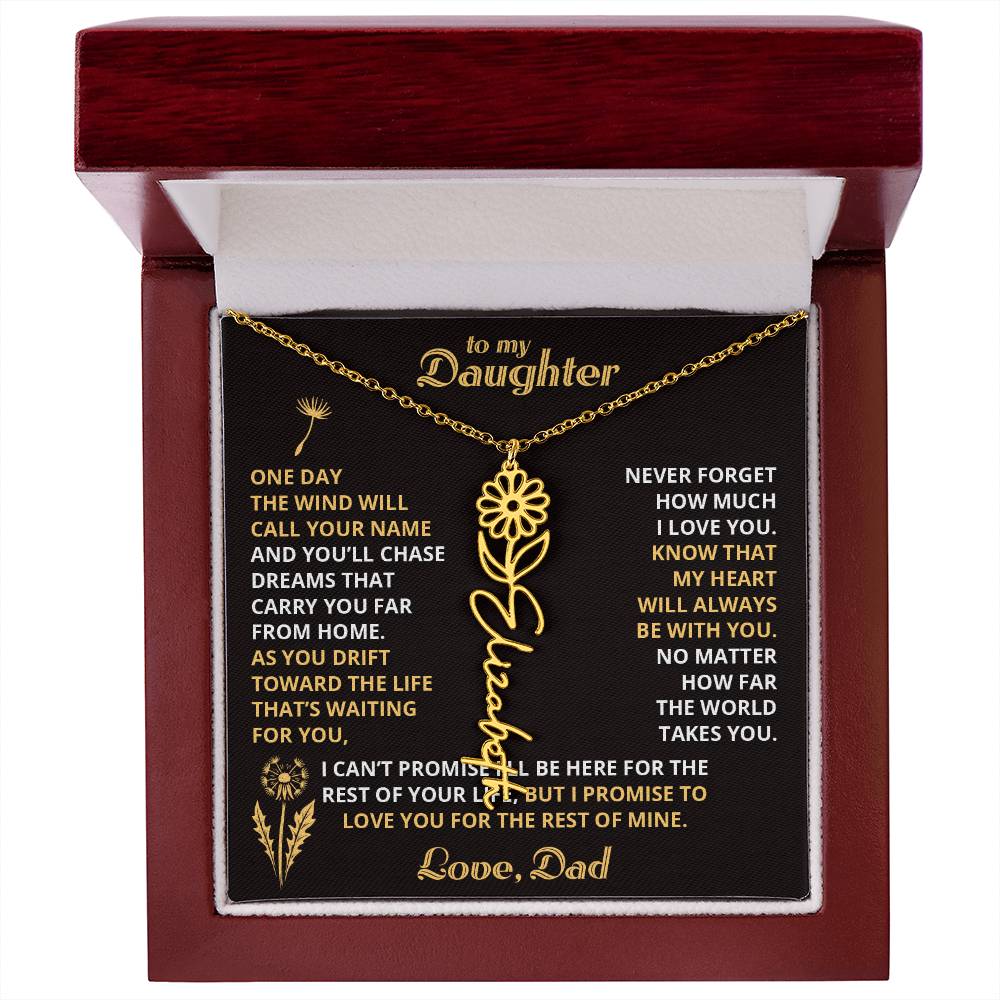 Carry My Love IV - To My Daughter - Flower Name Necklace