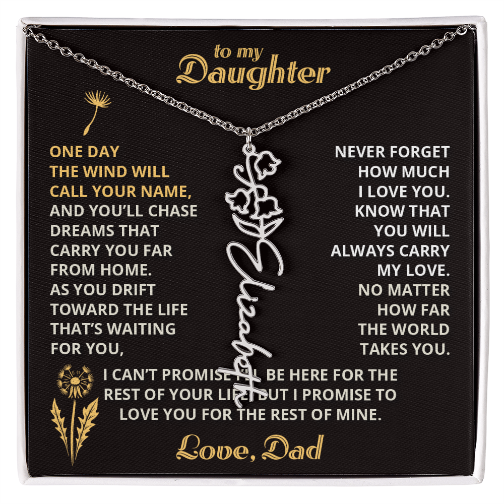 Carry My Love III - To My Daughter - Flower Name Necklace