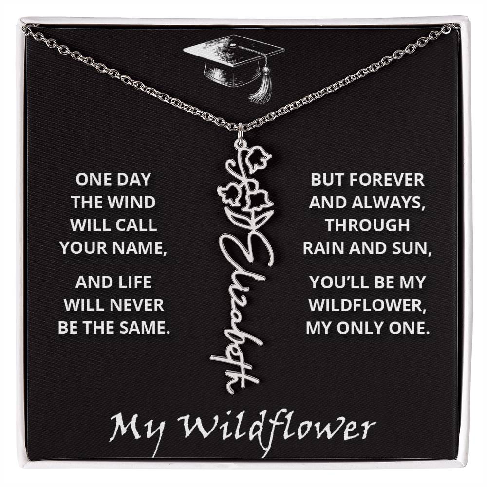 My Wildflower - Flower Name Necklace - Graduation