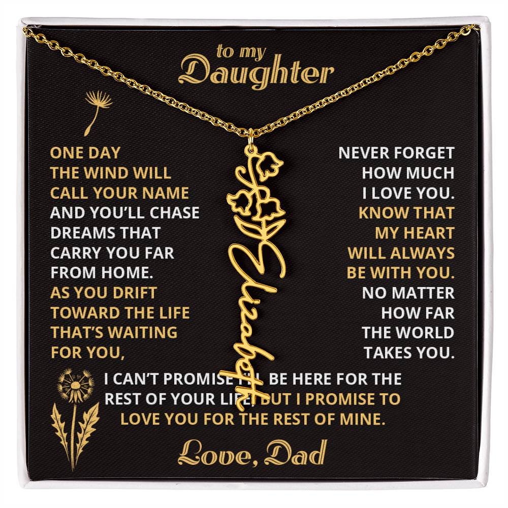 Carry My Love IV - To My Daughter - Flower Name Necklace