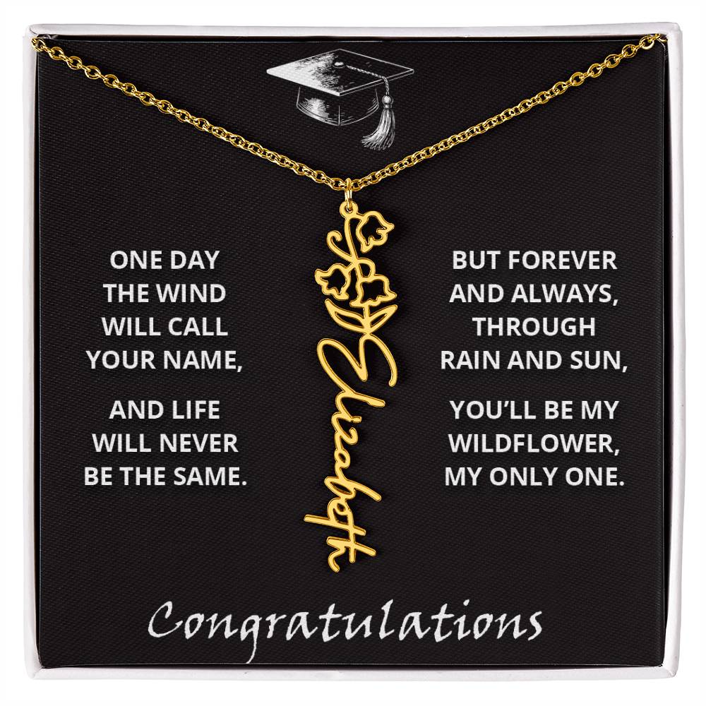 My Wildflower - Flower Name Necklace - Congratulations