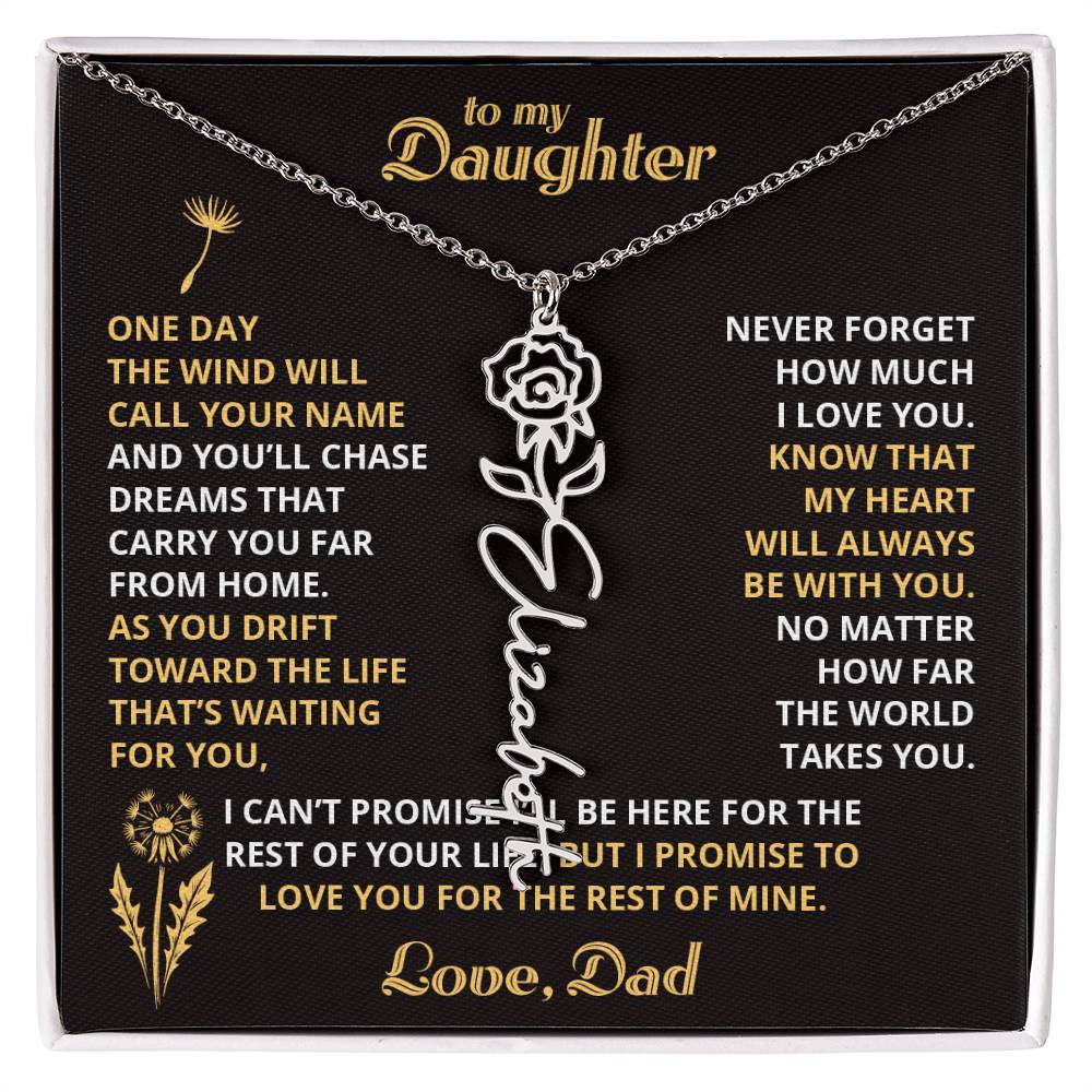 Carry My Love IV - To My Daughter - Flower Name Necklace