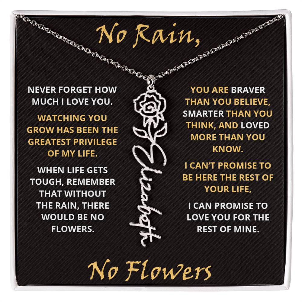 No Rain - Flower Name Necklace