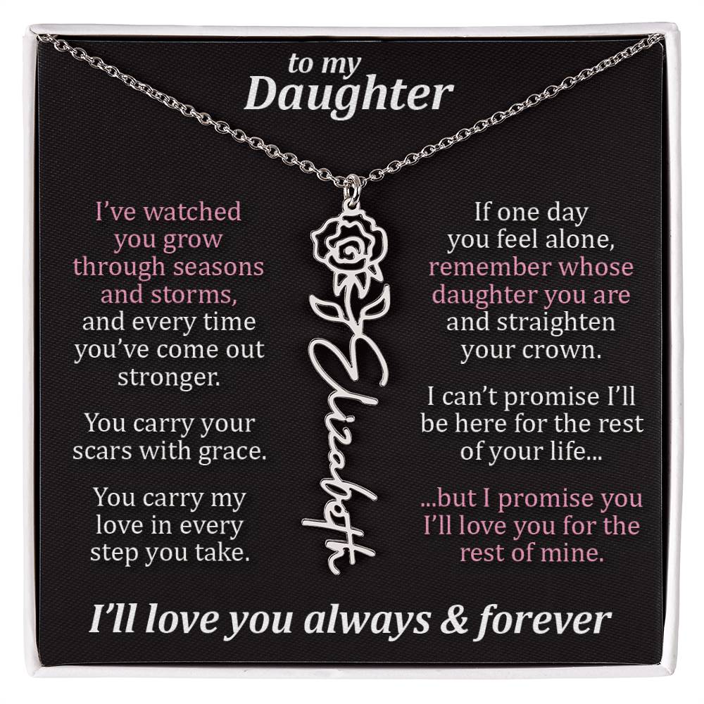 To My Daughter - Seasons & Storms - Flower Name Necklace
