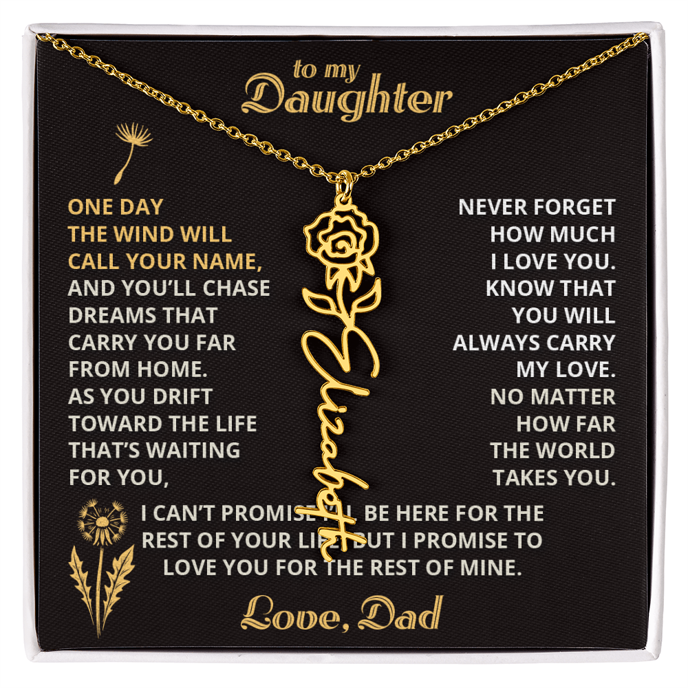 Carry My Love III - To My Daughter - Flower Name Necklace