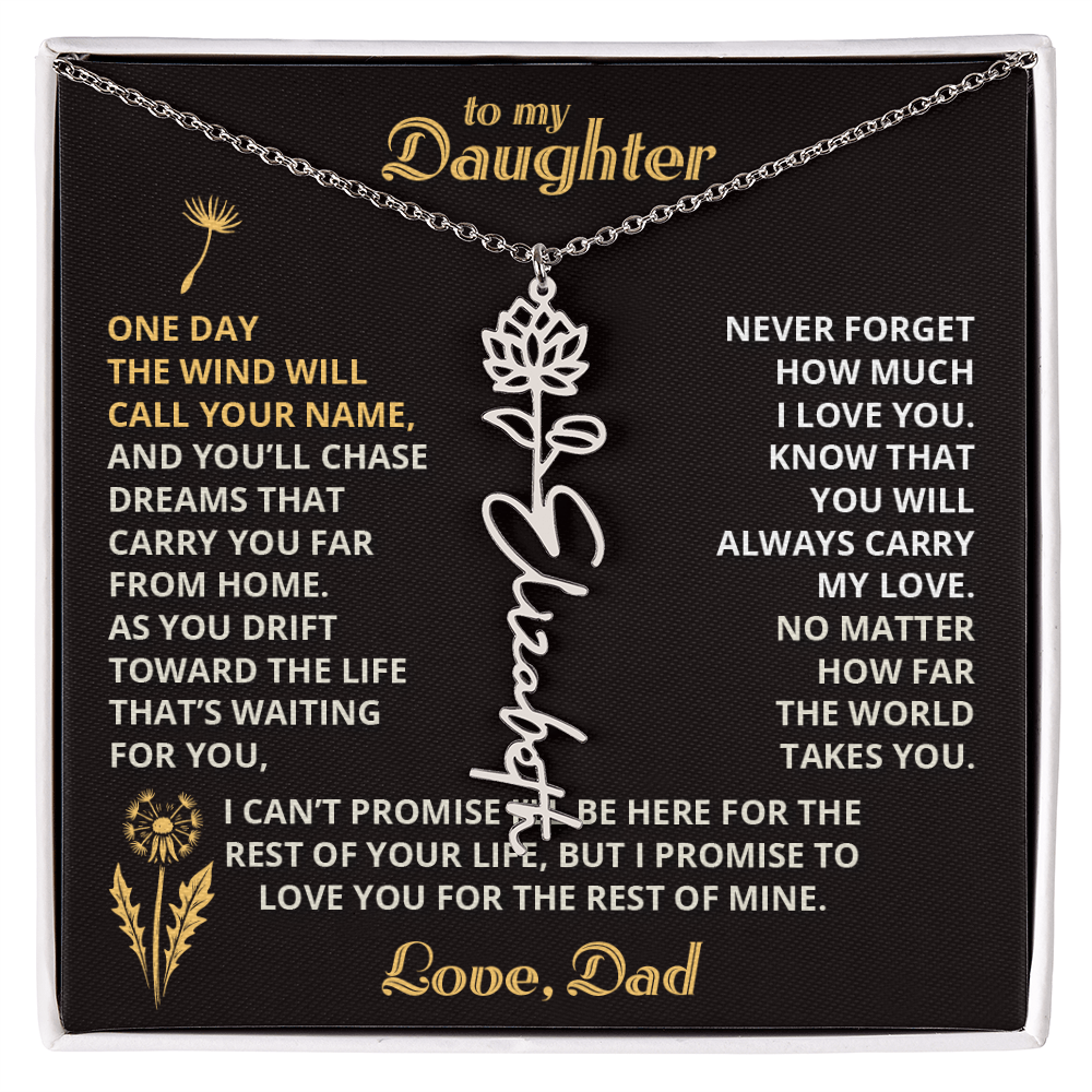 Carry My Love III - To My Daughter - Flower Name Necklace