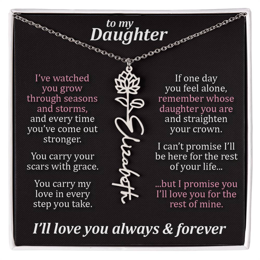 To My Daughter - Seasons & Storms - Flower Name Necklace