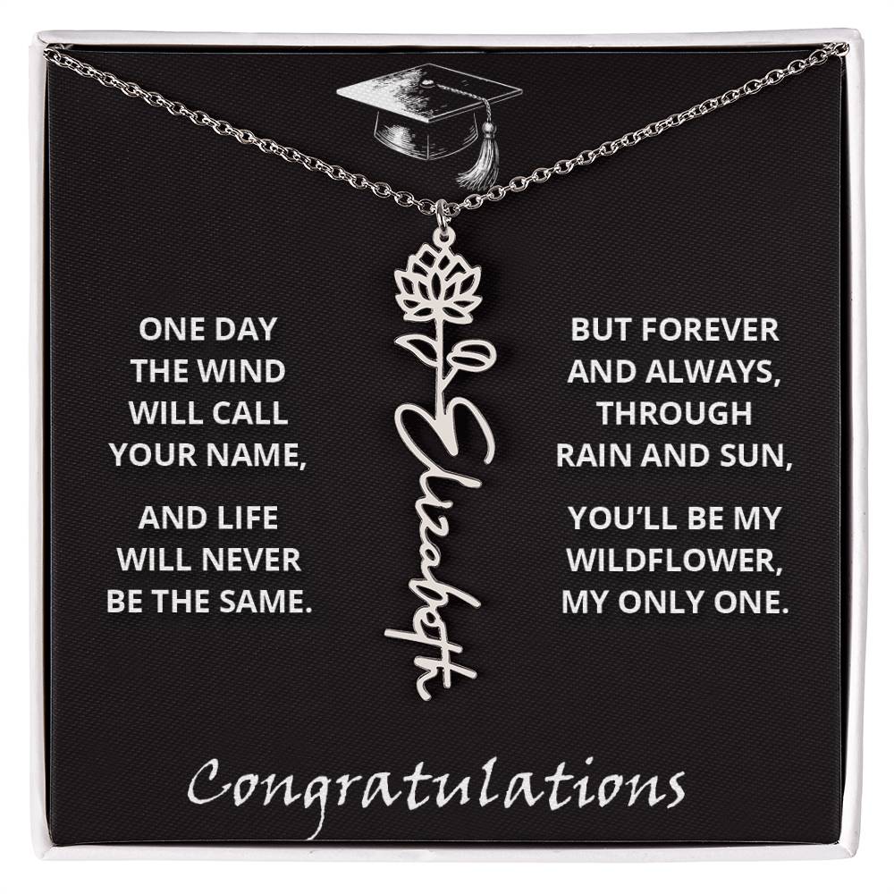My Wildflower - Flower Name Necklace - Congratulations