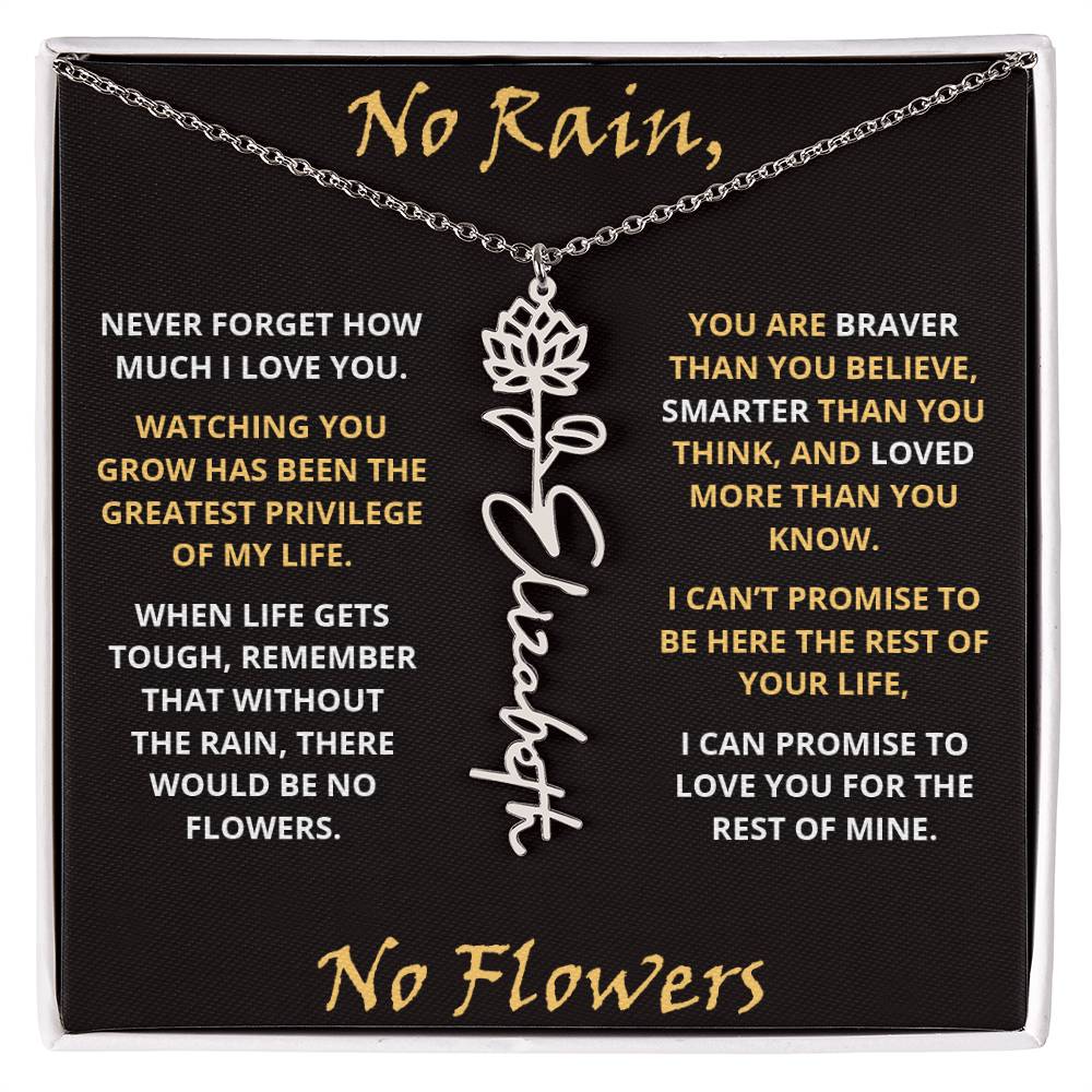 No Rain - Flower Name Necklace