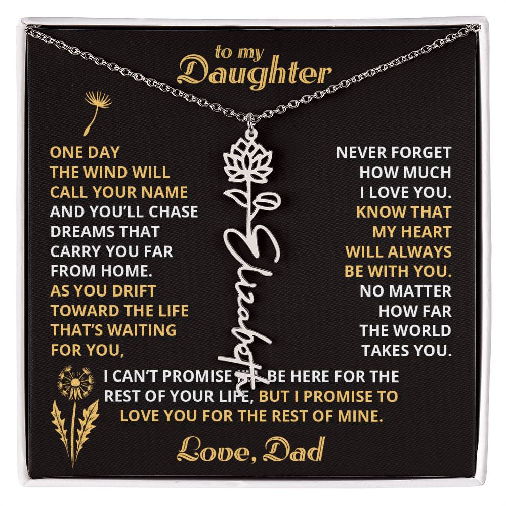 Carry My Love III - To My Daughter - Flower Name Necklace