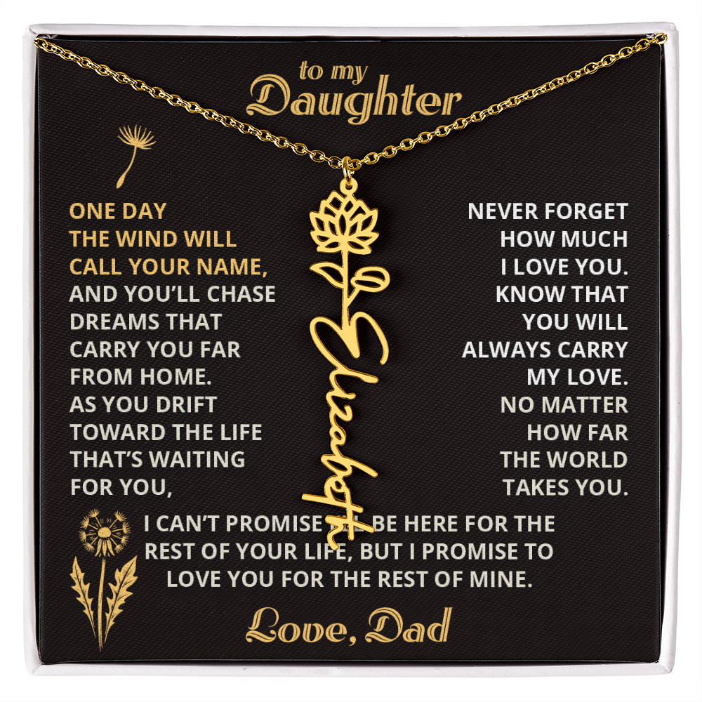 Carry My Love III - To My Daughter - Flower Name Necklace