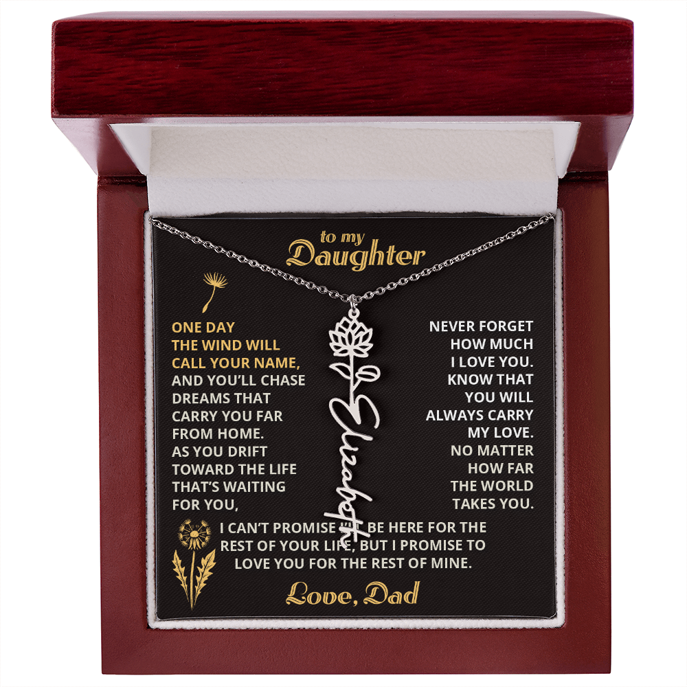 Carry My Love III - To My Daughter - Flower Name Necklace