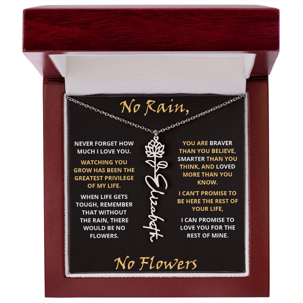 No Rain - Flower Name Necklace