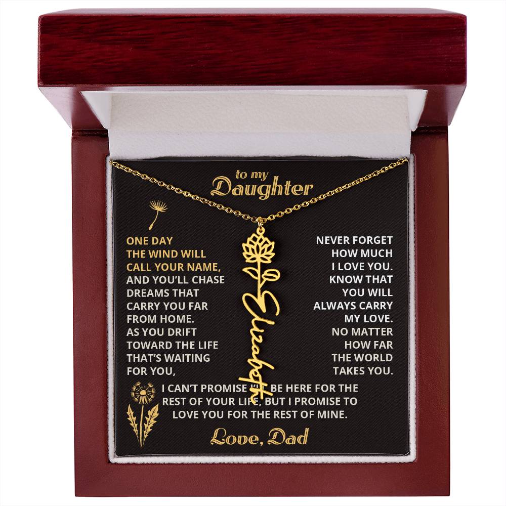 Carry My Love III - To My Daughter - Flower Name Necklace
