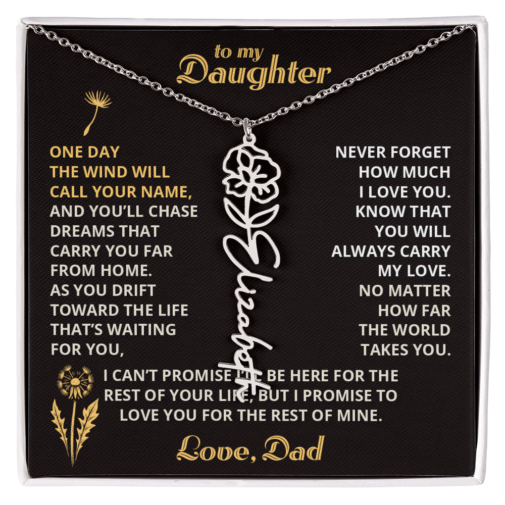 Carry My Love III - To My Daughter - Flower Name Necklace