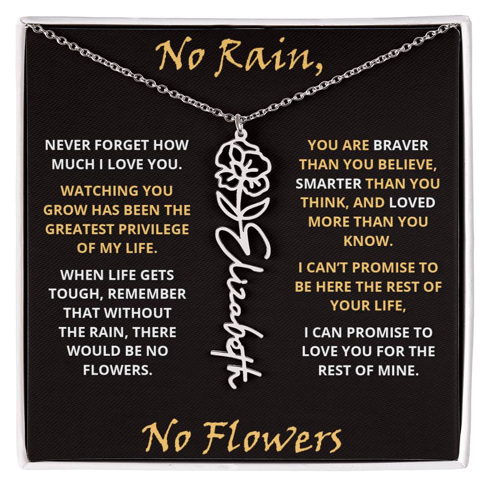 No Rain - Flower Name Necklace