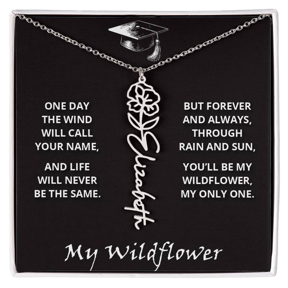 My Wildflower - Flower Name Necklace - Graduation