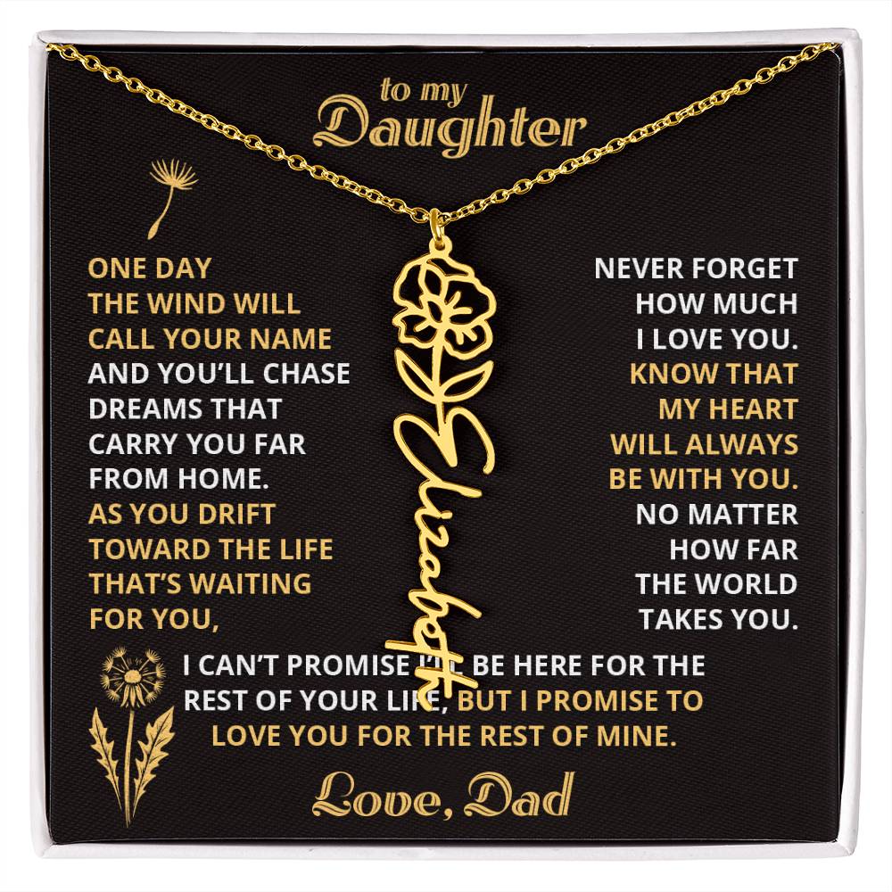 Carry My Love IV - To My Daughter - Flower Name Necklace