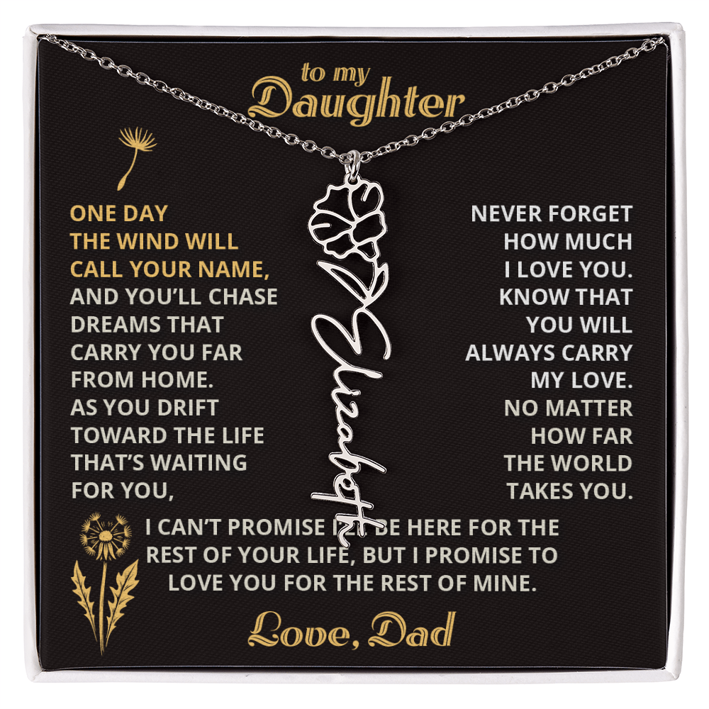 Carry My Love III - To My Daughter - Flower Name Necklace