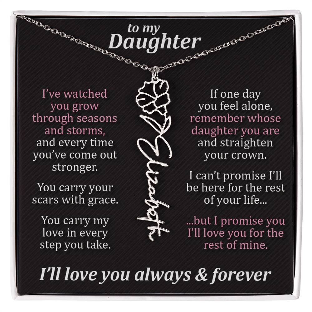 To My Daughter - Seasons & Storms - Flower Name Necklace
