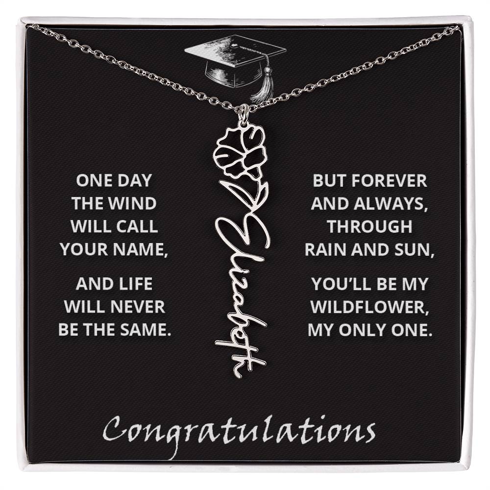 My Wildflower - Flower Name Necklace - Congratulations
