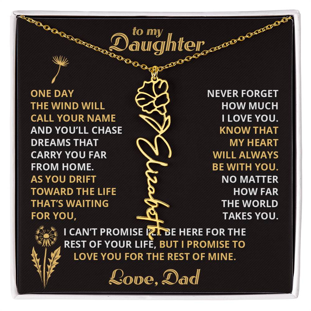Carry My Love IV - To My Daughter - Flower Name Necklace