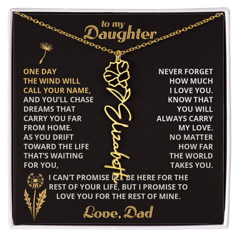 Carry My Love III - To My Daughter - Flower Name Necklace