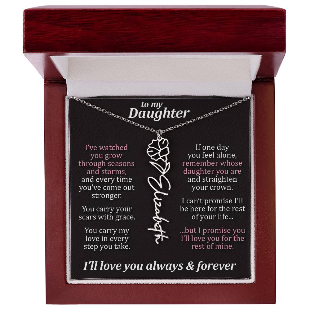 To My Daughter - Seasons & Storms - Flower Name Necklace