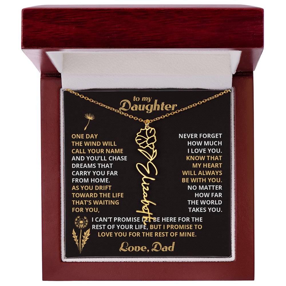 Carry My Love IV - To My Daughter - Flower Name Necklace