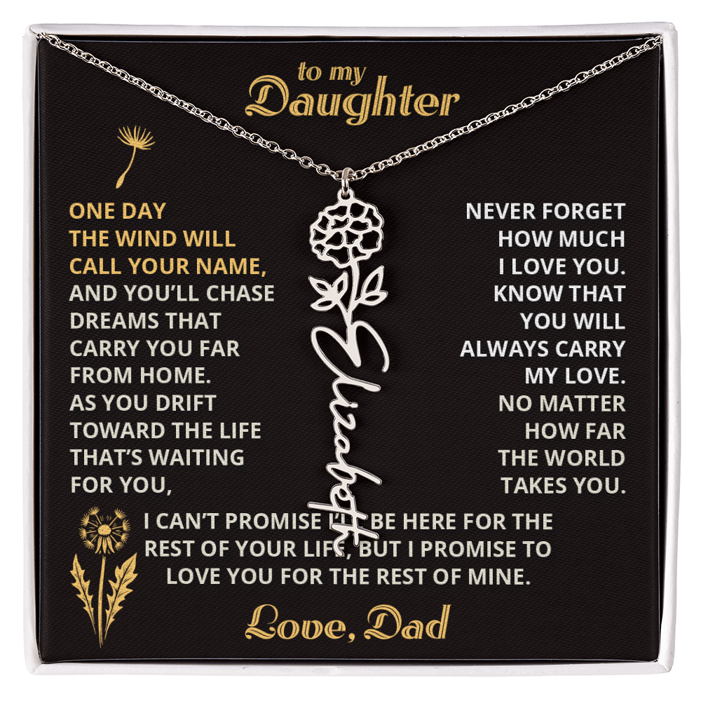 Carry My Love III - To My Daughter - Flower Name Necklace
