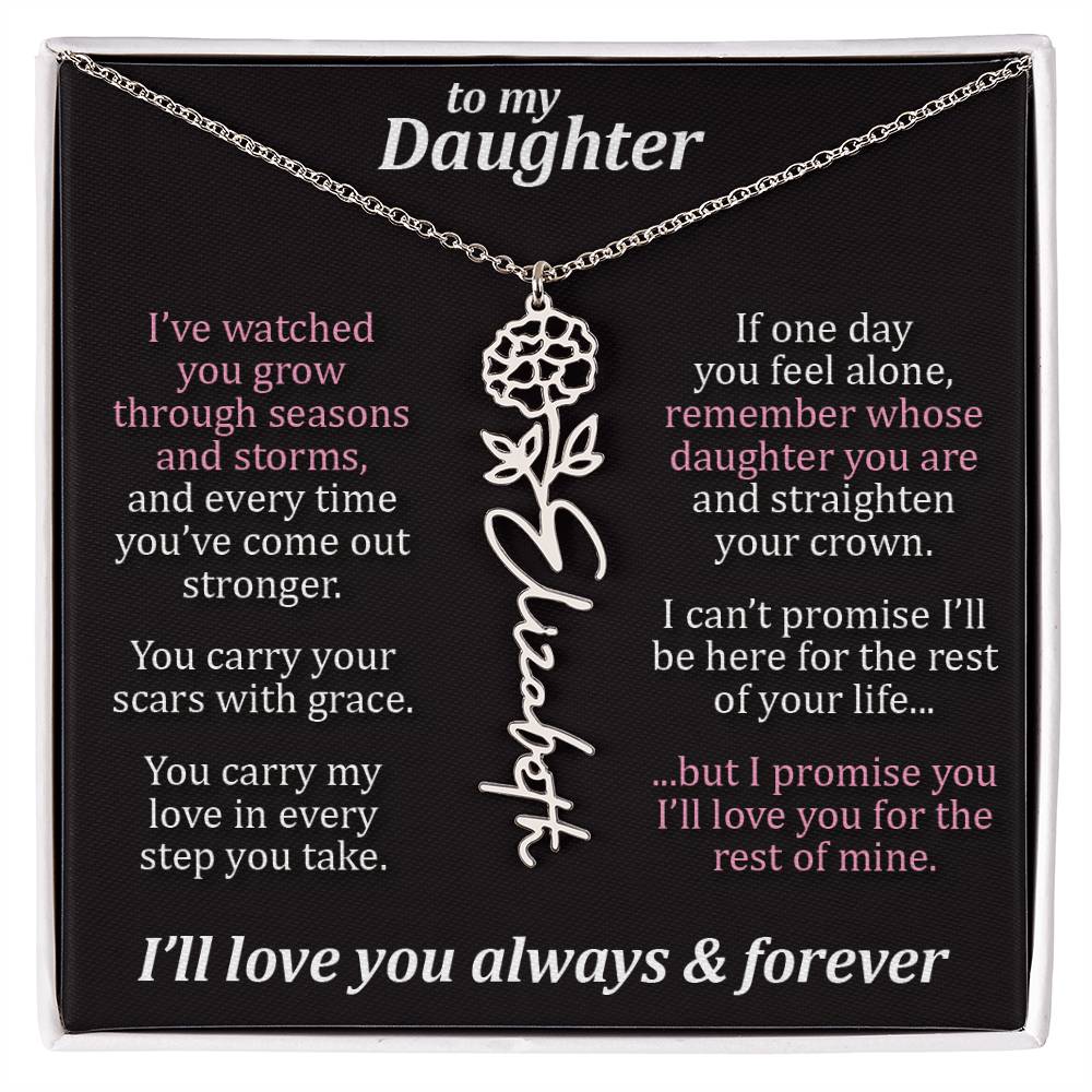 To My Daughter - Seasons & Storms - Flower Name Necklace