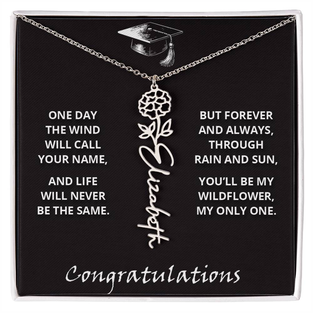 My Wildflower - Flower Name Necklace - Congratulations
