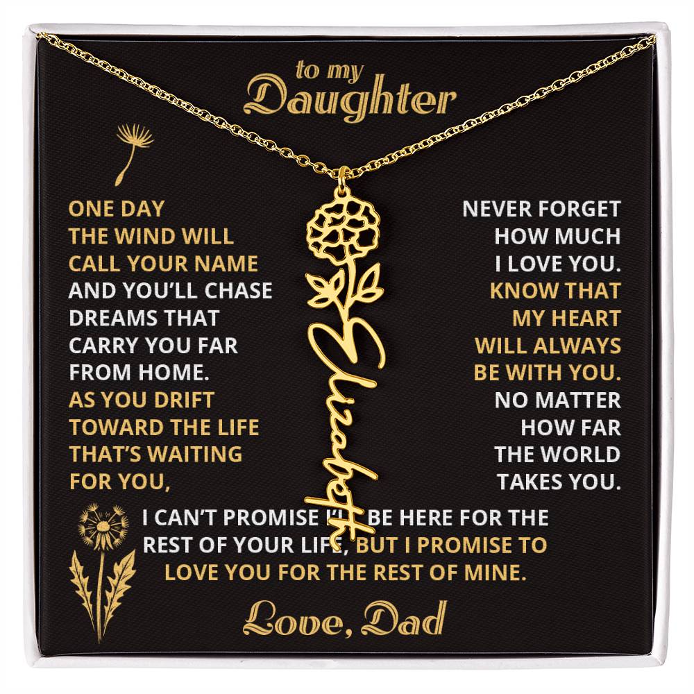 Carry My Love IV - To My Daughter - Flower Name Necklace