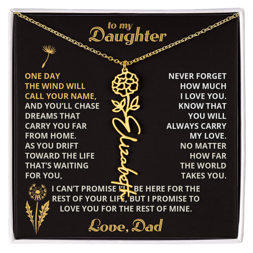 Carry My Love III - To My Daughter - Flower Name Necklace