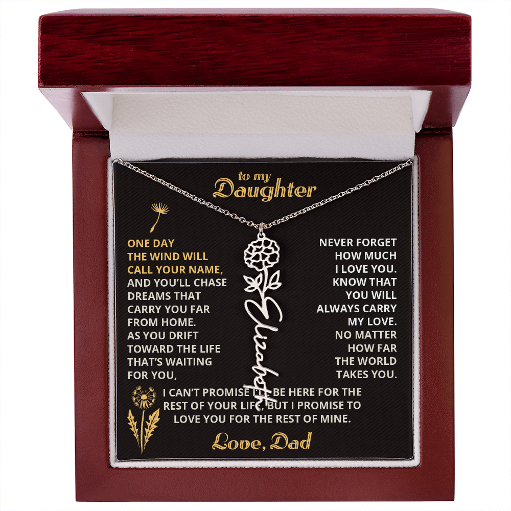 Carry My Love III - To My Daughter - Flower Name Necklace