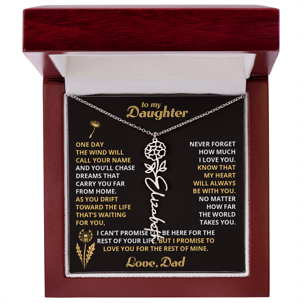 Carry My Love III - To My Daughter - Flower Name Necklace
