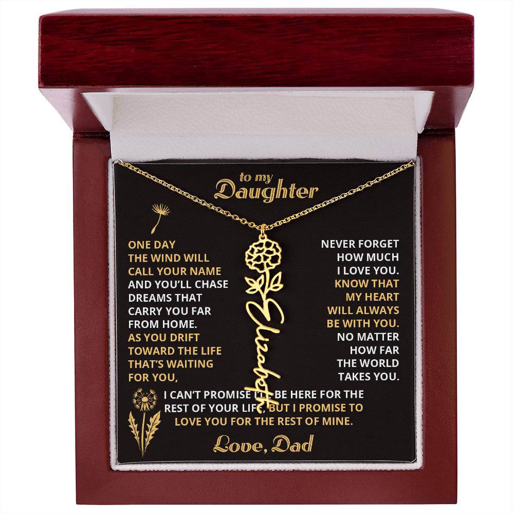 Carry My Love IV - To My Daughter - Flower Name Necklace