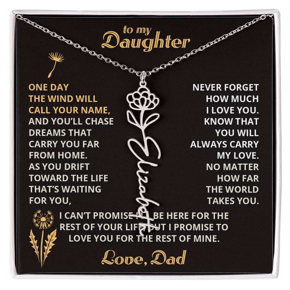 Carry My Love III - To My Daughter - Flower Name Necklace