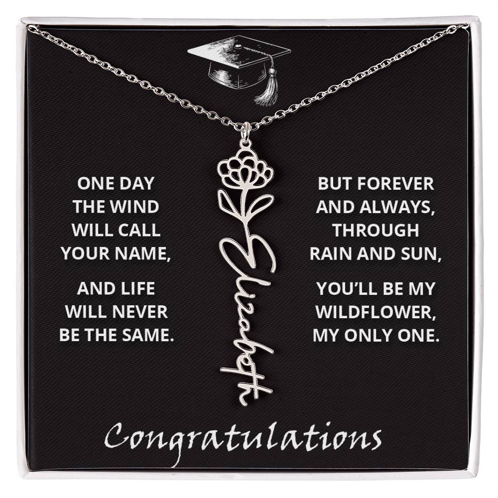 My Wildflower - Flower Name Necklace - Congratulations
