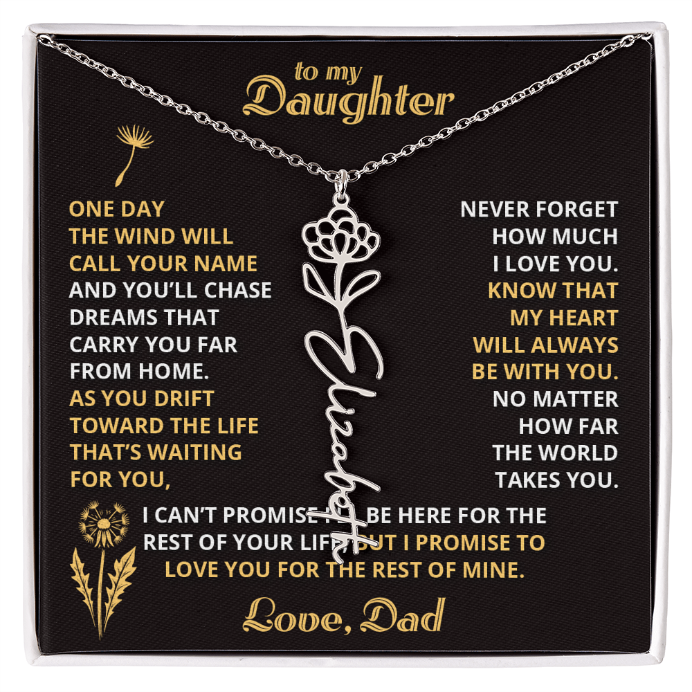 Carry My Love III - To My Daughter - Flower Name Necklace