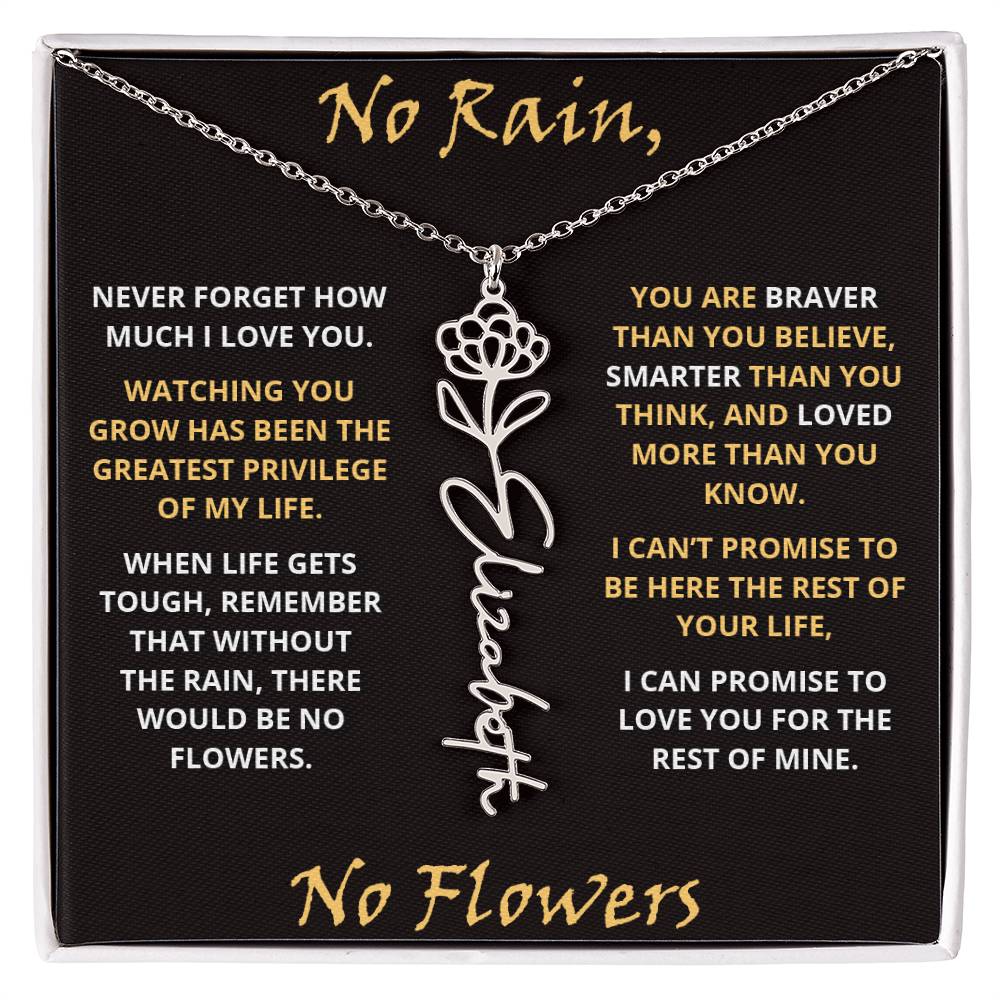 No Rain - Flower Name Necklace