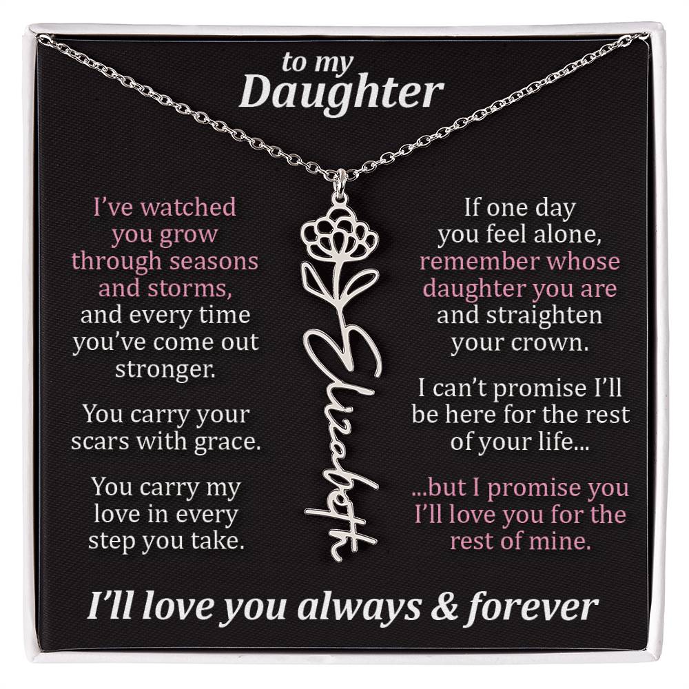 To My Daughter - Seasons & Storms - Flower Name Necklace