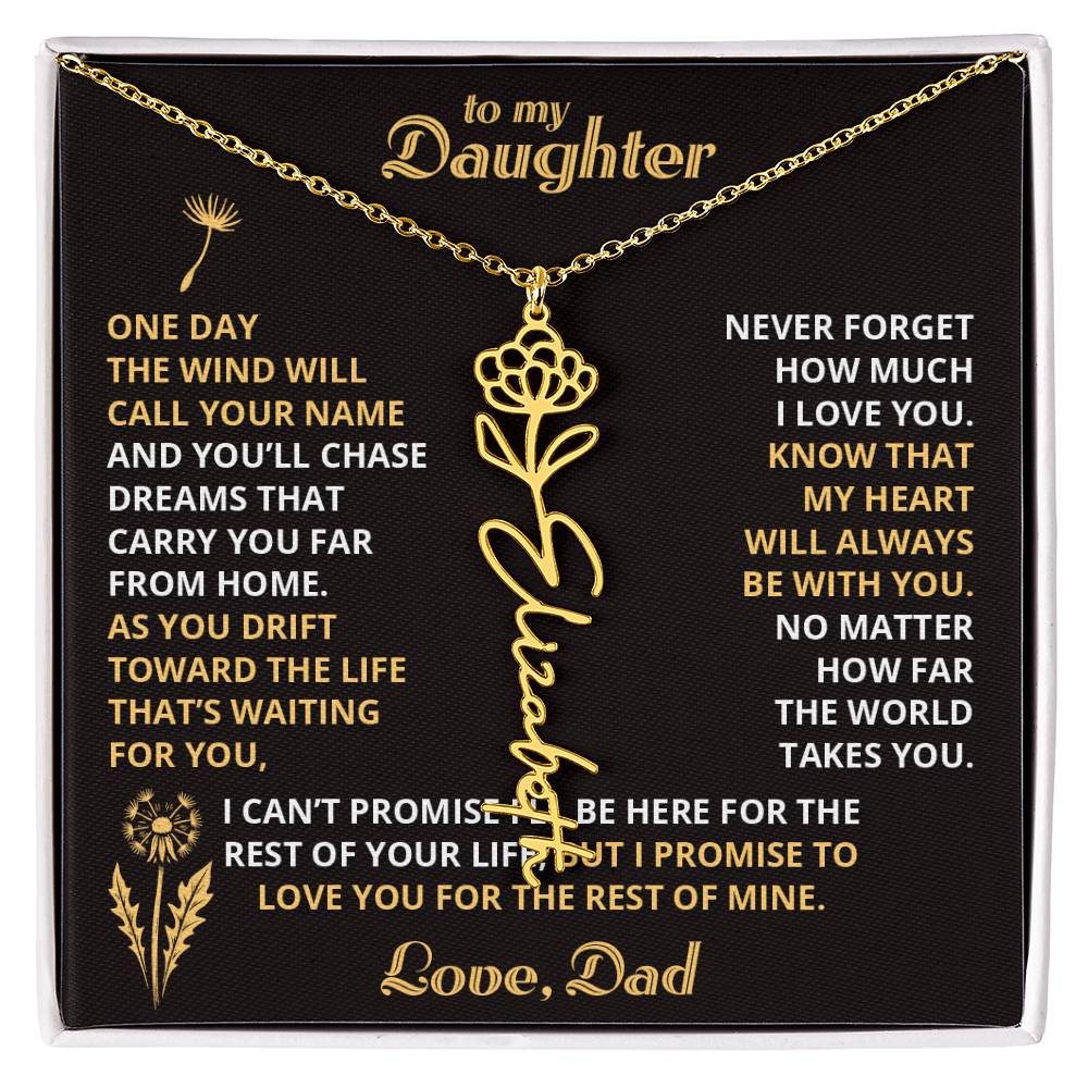 Carry My Love IV - To My Daughter - Flower Name Necklace
