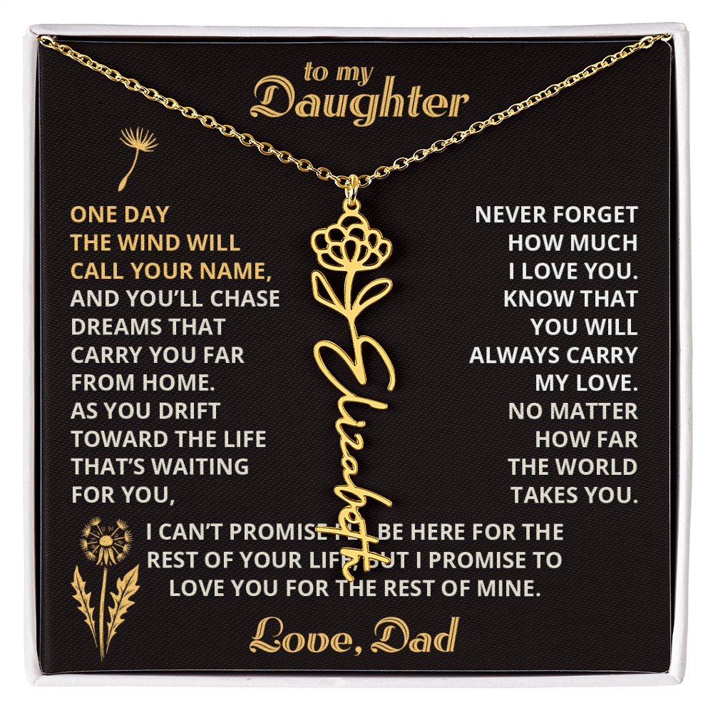 Carry My Love III - To My Daughter - Flower Name Necklace