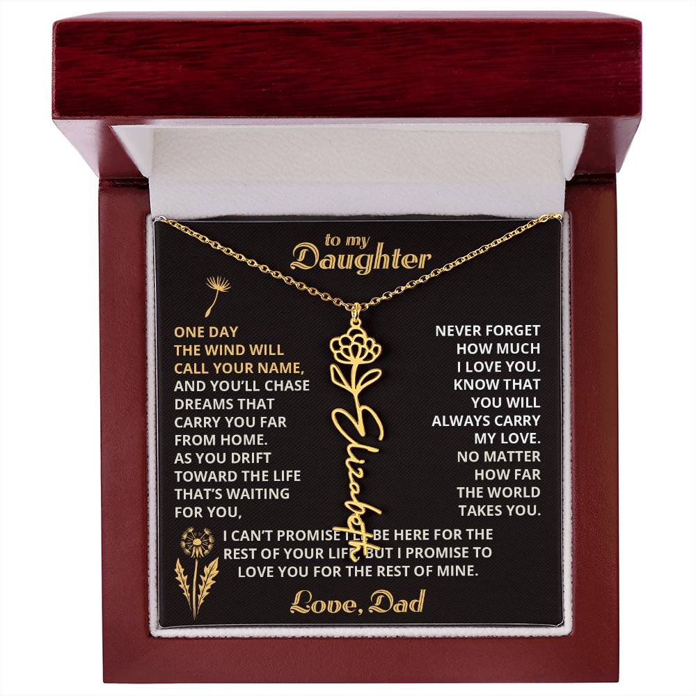 Carry My Love III - To My Daughter - Flower Name Necklace