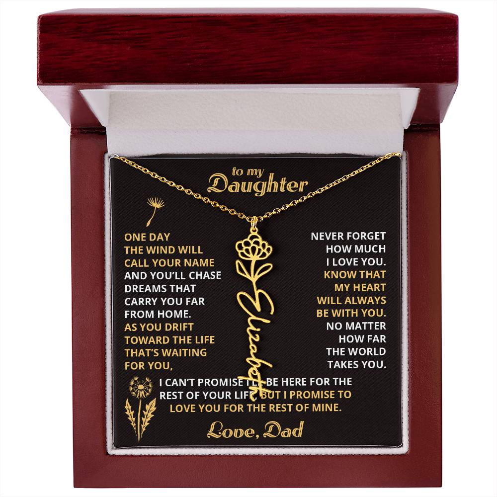 Carry My Love IV - To My Daughter - Flower Name Necklace